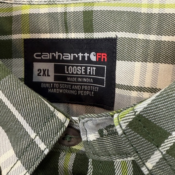 Carhartt Flame-Resistant Rugged Flex Loose Fit Long-Sleeve Plaid Shirt. Size 2X - Picture 2 of 13